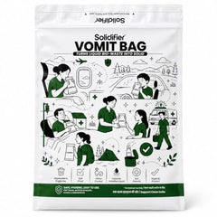 Solidifier Disposable Vomit Bags (Pack of 10), Large Capacity Emesis Bags with Solidifying Gel Technology, Leak-Resistant & Hygienic Sickness Bags for Travel, Car, Hospital, Home, Motion Sickness, Adults & Kids