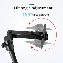 SYGA Monitor Stand Arm Desk Mount Fully Height Adjustable Bracket with C-Clamp & Gronment 180 Tilt Rotation Supports 14 to 27 Inch Monitors and TV (40CM)