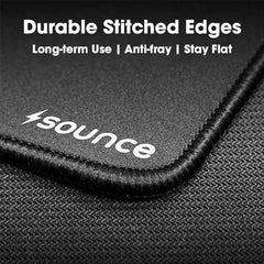 Sounce Mouse Pad Mercerized Surface Anti-fray Edges and Anti-Slip Rubber Base Gaming Mouse Pad a Laptop Desk Mat with Smooth Mouse Control Dimensions 900L x 400B x 2H mm (Black)