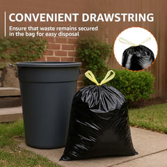 Amazon Basics Multipurpose Drawstring Garbage Bags | Large | 15 Count | Heavy Duty Garbage Bag | Jasmine Fragrant Garbage Bag | Odour Control | No Tear Removal