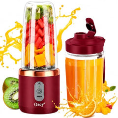 Juicer for Home ^ Lacossi Juicer Mixer Grinder with 1500mAh Battery, 6 Blades 3Gears Fast Blending, 2-Jar Capacity (400ml*2) | 40 Watts Bullet Rechargeable Portable Personal Juicer