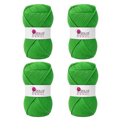 Woolco Oswal Brilon Acrylic Hand Knitting Yarn Balls Pack of 4 (50g Each) -Soft Wool Yarn for Knitting, Craft, DIY Projects, Sweaters, Scarves, Multicolor Wool Thread for Home Use (Off White)