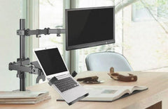 Monitor & Laptop Desk Arm Stand, Swivel & Tilt | Clamp and Grommet Installation