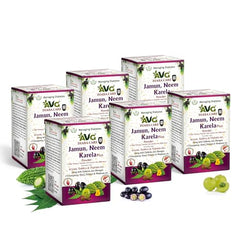 AVG Health Organics Diaba Care Karela Jamun Neem Powder 200g | Pack of 4 | Diabetes Control Ayurvedic Supplement with Arjuna, Gokhru & Triphala | Helps in Relieving Constipation | AYUSH & GMP Certified