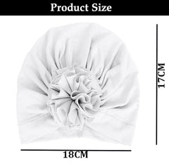 SYGA Unisex Baby Cap Nylon Cotton Flower Turban Hat Soft,Stretchable for Baby Cap 0-3 Years Black