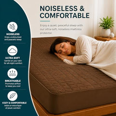 La Verne 100% Waterproof Premium Cotton Feel Mattress Protector Queen Size 78 x 60 Inches | Breathable and Hypoallergenic Ultra Soft Fitted Bed Protector Cover