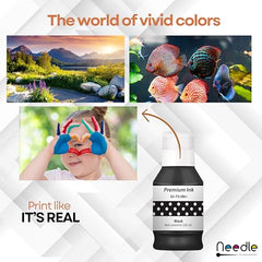 Needle GI 71 Compatible Refill Ink | Made in India | (CMYK 4x1 KG with EazyFill Cap) for Canon Pixma G1020 G2020 G3020 G2060 G3060 G1737 G2770 G3770 G4770 G1730 G2730 G3730 Printers