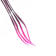 SYGA Cute Girl Colorful Wig Hair Rope Princess Twisted Braid Elastic Hairband Ponytail Headdress Fashionable Children's Hair Accessories(Gradient Rose Red)
