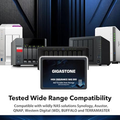 Gigastone Enterprise 2TB NAS SSD (2-Pack) 24/7 High Endurance Business Server Homelab Network Attached Storage Cache RAID 2.5" SATA III Internal Solid State Drive 3D NAND SLC Cache Memory Expansion