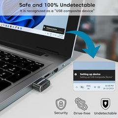 Sounce USB Mouse Jiggler & Auto Clicker | Undetectable Cursor Shaker & Vibration Device | Plug & Play | 1 Click/Sec in Auto Clicker Mode | Compatible with Windows & Linux | Black