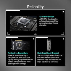 ASUS Dual GeForce RTX 5070 12GB GDDR7 OC Edition Gaming Graphics Card (NVIDIA Blackwell Architecture and DLSS 4, 2.5 Slot Design, SSF, PCIe 5.0, 3X DisplayPort 2.1b, 1x HDMI 2.1b, PRIME-RTX5070-O12G)