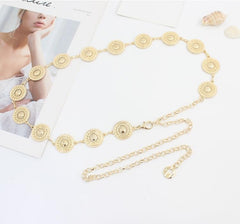 SYGA Adjustable Waist Chain For Women's Metal Chain With Dress Sweater Decorative Waist Chain(Gold)