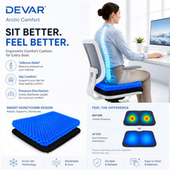 DEVAR Silicone Gel Seat Cushion, Rectangular