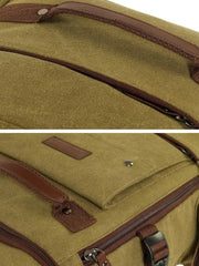 FUR JADEN Eco Friendly Travel 4 Compartment Laptop Backpack Made of Water Resistant Sustainable Canvas and Vegan Leather for Unisex for Travel Hiking Work (Coffee)