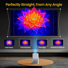Portronics Beem 450 Smart LED Projector with 1080p Full HD Resolution, Built-in Streaming Apps (Netflix, Prime Video, Hotstar), 4000 Lumens, Screen Mirroring, 3 Watt Speaker, Bluetooth, Wi-Fi (White)