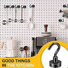 DIYMAG Magnetic Hooks 15pcs 30lbs Cruise Essentials 2026 Magnet Hook | Neodymium Heavy Duty Strong Magnets Hanging Ship Cabins Refrigerator Fridge Classroom Beach Vacation Kitchen Grills Home Tool