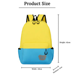 SYGA Kids Schoolbag, Breathable, Waterproof, Customized Logo Backpack For Kindergarten And Elementary School Students (Large Yellow With Lake Blue)