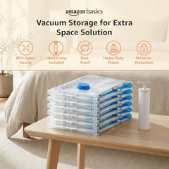amazon basics Vacuum Compression Storage Bags with Hand Pump - Medium, 5-Pack