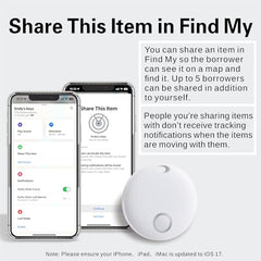 Reyke Air Tracker Tag for iOS, Pair with Apple Find My App, Tracking Device for Luggage, Keys, Backpack, Wallet, IP67 Waterproof, Replaceable Battery, White