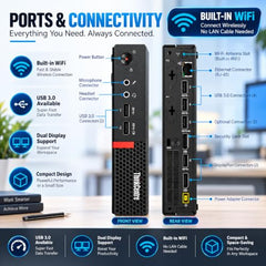 ThinkCentre Tiny PC | Core i3-7Th Gᥱn, 8GB DDR4 RAM, 256GB SSD |Build in WiFi + Bluetooth HD Graphics | DP, Windows 11 Pro, MS Office (1 Year Brand Warranty)