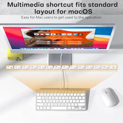 Emetok Wired Keyboard for Mac Users, 1 Cable 2 Plugs USB-C & USB-A, Silver