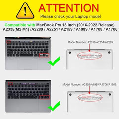 YellowCult Premium Crystal Clear Hard Shell MacBook Cover 13.3 inch Case Compatible MacBook Pro M2 2025, 2024, 2023, 2022-16 Model M1 A2338 A2251 A2289 A2159 A1989 A1708 A1706 Transparent