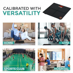 Eagle Weight Machine for Body Weight with 180 kg Capacity & 100 g Accuracy, Digital Bathroom Weighing Scale with 5mm Thick Tempered Glass, LCD Display, Anti-Skid & 2 Year Warranty, Black, EEP-1000A