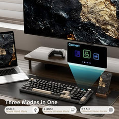 RK ROYAL KLUDGE S98 Wireless Mechanical Keyboard w/Smart Display & Knob
