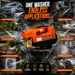 Starq ST25 High Pressure Car Washer Machine 2100 Watts and Pressure 150 Bar for Cleaning Car, Bike & Home