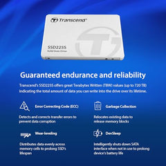 Transcend 250GB 225S 2.5" SATA Internal SSD | SATA III 6Gb/s | 3D NAND Flash | up to 500/330 MB/s | DDR3 DRAM | 3 Yrs Warranty | Fastest Solid State Drive | TS250GSSD225S