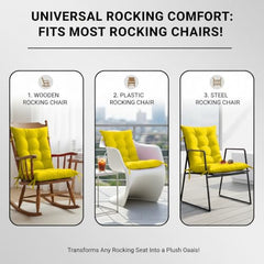 DADDY COOL Multipurpose Extra Long Rocking Chair Cushion for Outdoor and Indoor/Chair pad for Home & Office Chair Filling 18 x 50 Inch Pack of 1 Dark Green (Only Cushion)