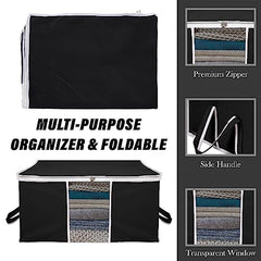 Kuber Industries Leheriya Design Underbed Storage Bag, Storage Organiser, Blanket Cover Set Of 3 (Royal Blue, Non-Woven), 65 x 47 x 33 Centimeters