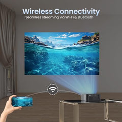 Portronics Beem 450 Smart LED Projector with 1080p Full HD Resolution, Built-in Streaming Apps (Netflix, Prime Video, Hotstar), 4000 Lumens, Screen Mirroring, 3 Watt Speaker, Bluetooth, Wi-Fi (White)