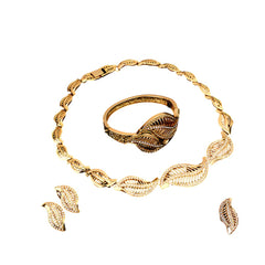 SYGA Leaf Four Piece Set Earrings,Necklace,Bracelet,Ring,Jewelry Set for Party Wedding Festive for Women & Girls Accessories