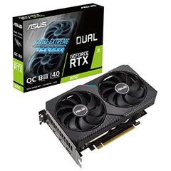 ASUS Dual NVIDIA Geforce RTX 3050 6GB OC Edition Gaming Graphics Card-pci_e_x16 4.0, 6GB GDDR6 Memory, HDMI 2.1, Displayport 1.4A, 2-Slot Design, Axial-Tech Fan Design, 0Db Technology, Steel Bracket