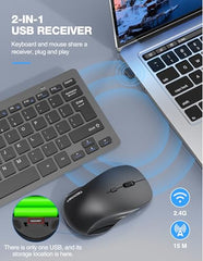 TECKNET Wireless Keyboard and Mouse Combo, Mini Cordless Computer Keyboard and Mouse Set 2.4GHz, Silent Adjustable 1600 DPI, Quiet Click, Lag-Free for Computer, Laptop, PC, Windows, Mac, Chrome OS