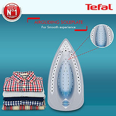 Tefal Maestro Plus Steam Iron | No.1 Ironing Brand in Europe | 2200W | XL Ceramic Soleplate | Anti-Calc | 120g/min Boost | 35g/min Continuous Steam | Blue | 2-Year Warranty