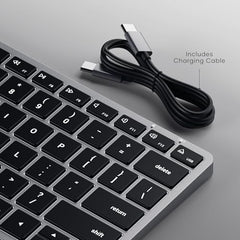 SATECHI Slim X3 Bluetooth Backlit Keyboard with Numeric Keypad – Illuminated Keys & Multi-Device Sync – for M2/ M1 MacBook Pro/Air, M2/ M1 iPad Pro/Air, M2 Mac mini, iMac M1 (Silver)