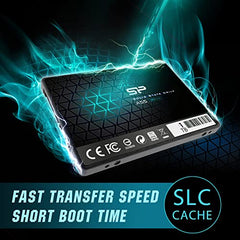 Silicon Power 256GB SSD 3D NAND A55 SLC Cache Performance Boost SATA III 2.5" Internal Solid State Drive SU256GBSS3A55S25AH
