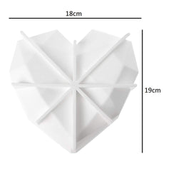 SYGA Pinata 3D Diamond Heart Love Shape Silicone Cake Mold Chocolate Mousse Dessert Baking Non-Stick Mould Pan for Mousse, Chocolate Brownie, Cheesecake, Jelly, Ice Cream, Fondant, DIY Tools-White