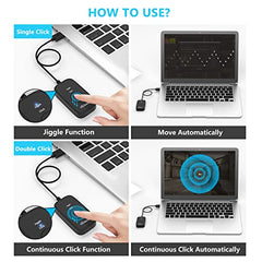 Cloudeck Mouse Jiggler Undetectable, USB Mover, Gaming Automatic Continuous Click Device, Plug & Play, Simulate Mouse Pointer Movement to Prevent PC Sleep