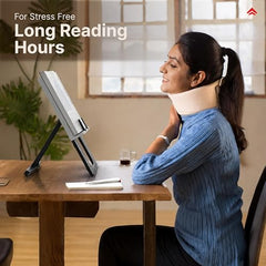 EasyRead Plus Book Stand for Table & Laptop Stand Combo, Adjustable Book Holder with 6 Height Levels, Foldable Ergonomic Laptop Stand for Hands-Free Reading, Study & Work Setup