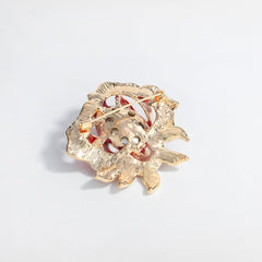SYGA Brooch Pin Fashion Crystal Rhinestone Jewellery Pin Vintage Clothing Accessories Decoration Red Flower Coat design Brooches For Women- S65