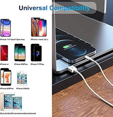 TUMABER 3 Pack MFi Certified iPhone Cable 3Ft, Lightning to USB Cord, 2.4A Fast Charging for iPhone 12/11/11Pro/11Max/X/Xs/Xr/Xs Max/8/7/6/5S/Se, White
