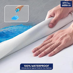 GADDA CO 100% Waterproof Premium Cotton Feel Mattress Protector King Size 78x72 Inch|Ultra Soft Breathable & Fitted Bed Protector Terry Cover Double Bed (6.5x6 feet, Fits 10 Inches, Grey)