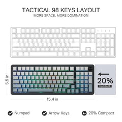 Redragon K686 PRO 98 Keys Wireless Gasket RGB Gaming Keyboard, 3-Mode PBT Mechanical Keyboard w/Hot-Swap South-Facing RGB Socket, Dedicated Knob Control & 5-Layer Noise Dampening, Gradient PBT Keycaps