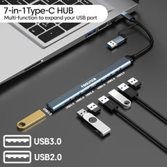 Sounce 4-Port USB 3.0 Hub for PC – High-Speed Aluminum USB Hub Compatible with PC, MacBook, Mac Pro, Mac mini, iMac, Surface Pro, and XPS. 4-Port High Speed USB Hub with Aluminium Shell