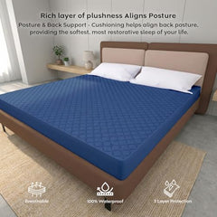 Ayka 100% Waterproof King Size 78x72 inch Cotton Quilted Mattress Protector Breathable Hypoallergenic Noiseless Ultra Soft Elastic Fitted Bed Protector Mattress/Bed Cover (Grey, King (78 * 72”))