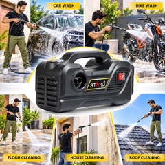 STARQ TurboMax 48V Cordless High Pressure Washer, 1020W, 100 Bar, 8 LPM, Portable Car, Bike & Home Cleaning Washer with 8 Meter Hose and 2 x 27000mAh Battery (Double Batteries Included)