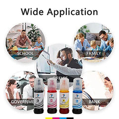 proffisy 001 003 Ink Refill dye Ink Bottle, 4 Colors, High Pages Yield